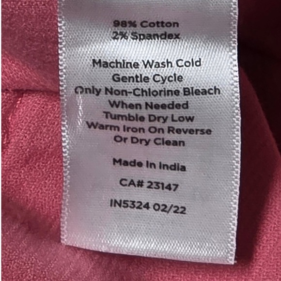 Talbots Corduroy Straight Leg Pant Women's Size 14 Pink High Rise - Picture 4 of 7